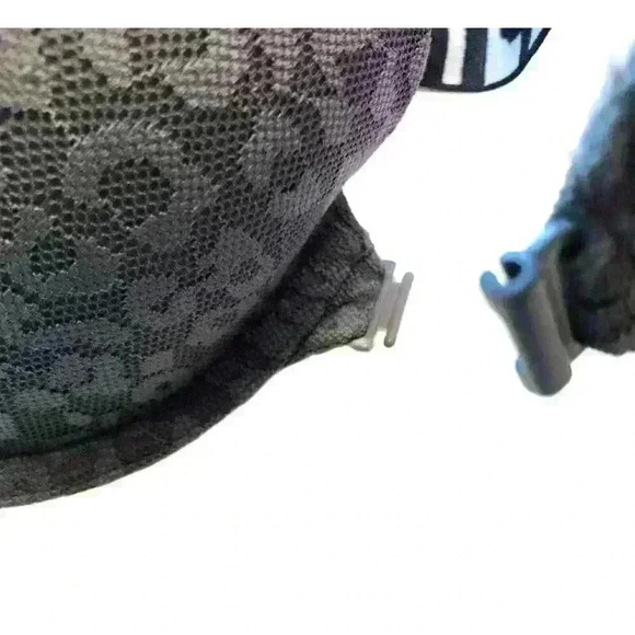 Victorias Secret PINK 34D Push Up Bra Front Closure Gray Lace Spellout - Picture 6 of 7